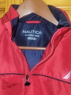 Nautica Youth XL 18/20 Red Lightweight Zip Jacket